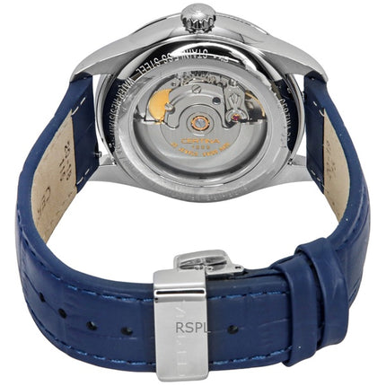 Montre homme Certina DS-1 Day-Date, bracelet cuir, cadran blanc, automatique, C029.430.16.011.00, 100 m