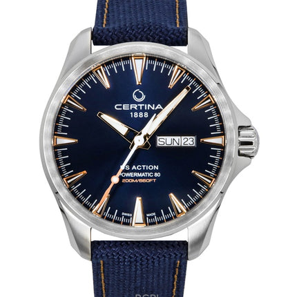 Montre de plongée automatique Certina DS Action Day Date pour homme, bracelet synthétique, cadran bleu, C032.430.18.041.01, 200 m