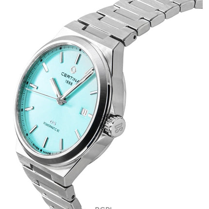 Montre unisexe Certina DS-8 Powermatic 80 en acier inoxydable, cadran bleu clair, automatique, C043.407.11.351.00, 100 m