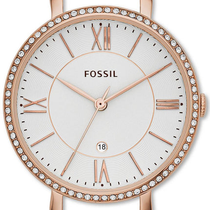Fossiles Jacqueline Date Afficher montre en acier inoxydable C141016 féminin