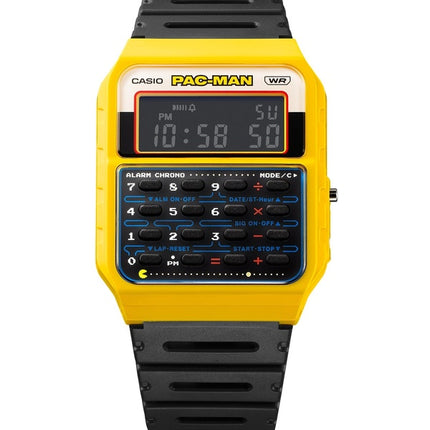 Montre unisexe Casio Standard Digital PAC-MAN Collaboration avec bracelet en résine biosourcée CA-53WPC-1B