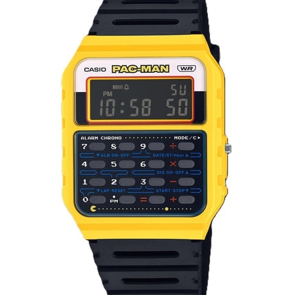 Montre unisexe Casio Standard Digital PAC-MAN Collaboration avec bracelet en résine biosourcée CA-53WPC-1B