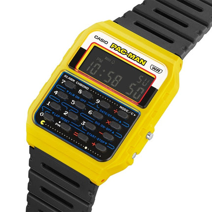 Montre unisexe Casio Standard Digital PAC-MAN Collaboration avec bracelet en résine biosourcée CA-53WPC-1B