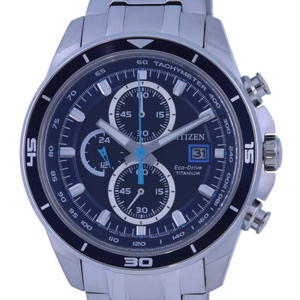 Citizen Brycen Titane Chronographe Cadran Bleu Eco-Drive CA0349-51L 100M Montre Homme fr