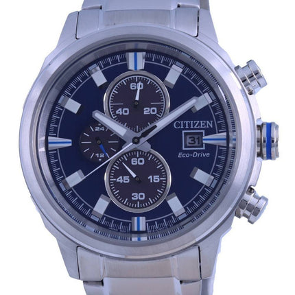 Montre pour homme Citizen Brycen chronographe cadran bleu en acier inoxydable Eco-Drive CA0731-82L 100M