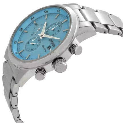 Montre homme Citizen chronographe en acier inoxydable avec cadran bleu Eco-Drive CA0748-80L 100M