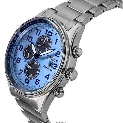 Montre homme Citizen Eco-Drive Chronograph en acier inoxydable avec cadran bleu en édition limitée CA0770-72M 100M