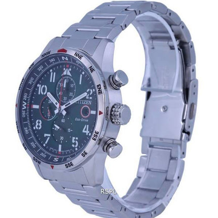 Citizen Aviator Eco-Drive Chronographe Acier Inoxydable Cadran Vert CA0791-81X 100M Montre Homme