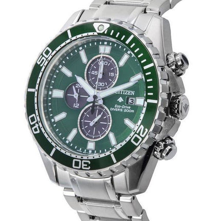 Montre pour homme Citizen Promaster chronographe cadran vert Eco-Drive Diver CA0820-50X 200M