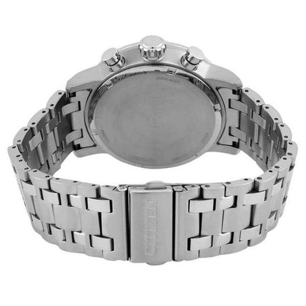 Montre pour homme Citizen Brycen chronographe en acier inoxydable avec cadran bleu Eco-Drive CA0850-59L 100M