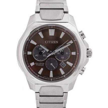 Montre Citizen Chronographe Cadran Marron Titane Eco-Drive CA4320-51W 100M Homme