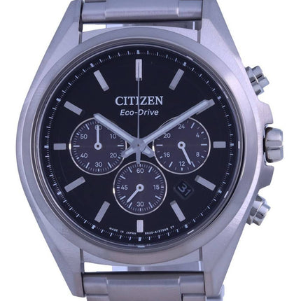 Montre pour homme Citizen Attesa chronographe titane cadran noir Eco-Drive CA4390-55E 100M