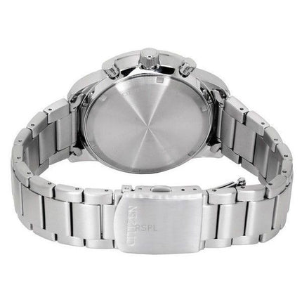 Montre pour homme Citizen Eco-Drive chronographe en acier inoxydable avec cadran blanc CA4500-91A 100M