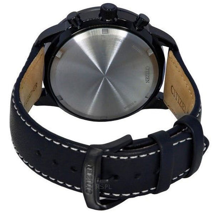 Montre pour homme Citizen Eco-Drive chronographe bracelet en cuir cadran vert entièrement lumineux CA4505-21X 100M