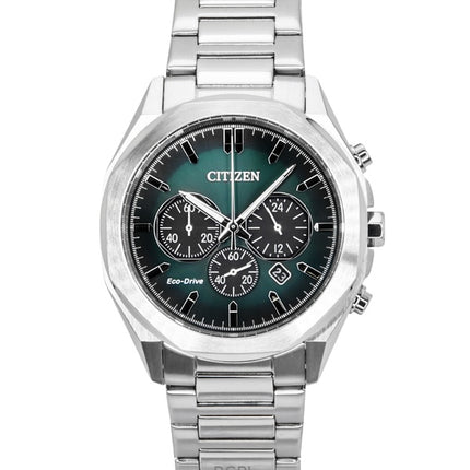 Montre homme Citizen Eco-Drive chronographe en acier inoxydable avec cadran vert CA4590-81X 100 m