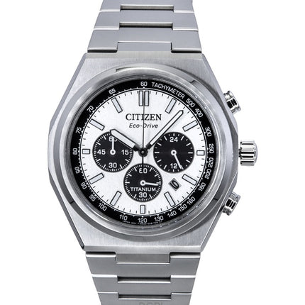 Montre homme Citizen Zenshin Chronograph Super Titanium Cadran argenté Eco-Drive CA4610-85A 100M