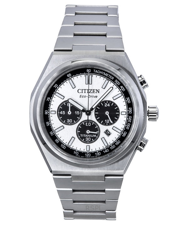 Montre homme Citizen Zenshin Chronograph Super Titanium Cadran argenté Eco-Drive CA4610-85A 100M
