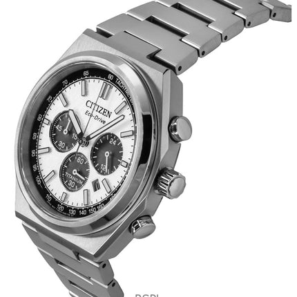 Montre homme Citizen Zenshin Chronograph Super Titanium Cadran argenté Eco-Drive CA4610-85A 100M