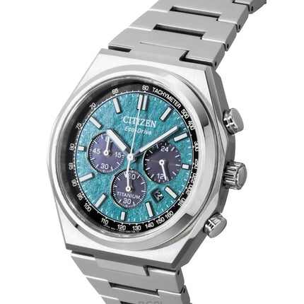 Montre homme Citizen Zenshin Super Titanium Chronographe Cadran Vert Eco-Drive CA4610-85X 100M
