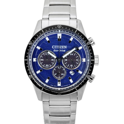Montre homme Citizen Eco-Drive chronographe en acier inoxydable avec cadran bleu CA4624-56L 100 m