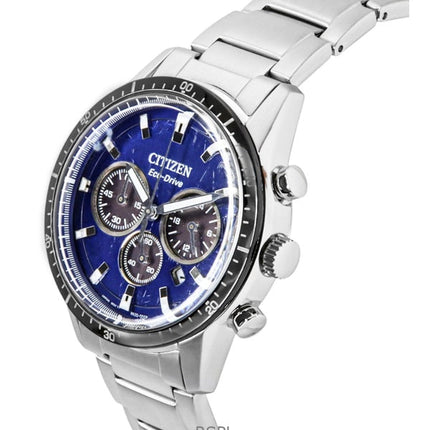 Montre homme Citizen Eco-Drive chronographe en acier inoxydable avec cadran bleu CA4624-56L 100 m