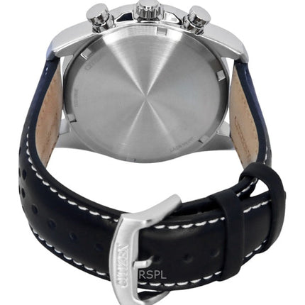 Montre homme Citizen Eco-Drive chronographe avec bracelet en cuir et cadran blanc CA4640-09A 100 m