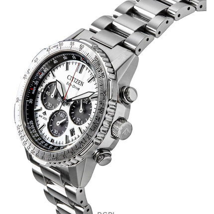 Montre de plongée Citizen Promaster Navihawk chronographe en acier inoxydable avec cadran blanc Eco-Drive CA4660-61A pour homme, 200 m