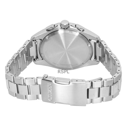 Montre homme Citizen Sport Luxury Chronograph en acier inoxydable, cadran bleu clair, Eco-Drive CA4680-55L, étanche à 100 m