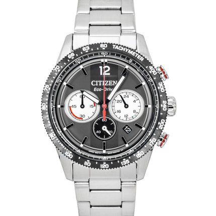 Montre homme Citizen Eco-Drive Chronographe Analogique Acier Inoxydable Cadran Noir Solaire CA4714-55E 100M