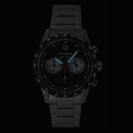 Montre homme Citizen Eco-Drive Chronographe Analogique Acier Inoxydable Cadran Noir Solaire CA4714-55E 100M