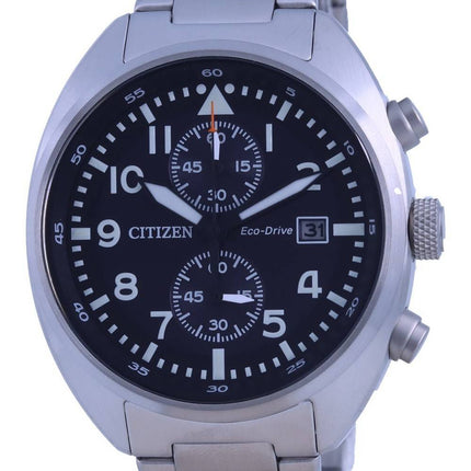 Montre Citizen Chronographe Cadran Noir Acier Inoxydable Eco-Drive CA7040-85E 100M Homme