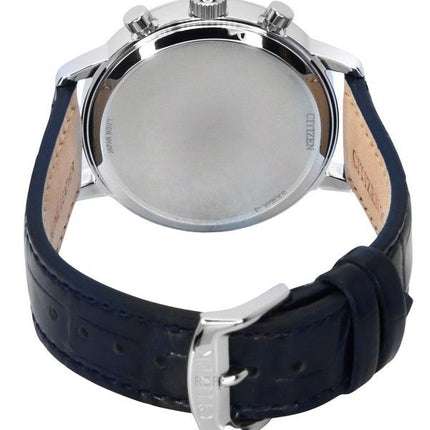 Montre chronographe Citizen Eco-Drive pour homme avec bracelet en cuir et cadran blanc CA7069-16A