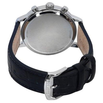 Montre chronographe Citizen Eco-Drive pour homme avec bracelet en cuir et cadran vert CA7069-24X