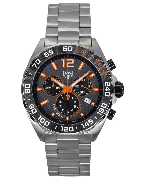 Montre de plongée à quartz pour homme Tag Heuer Formula 1 Chronograph en acier inoxydable avec cadran gris CAZ101AH.BA0842 200M