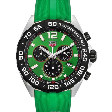 Montre de plongée à quartz Tag Heuer Formula 1 pour homme, bracelet en caoutchouc, cadran vert, CAZ101AP.FT8056, 200 m