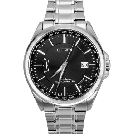 Montre homme Citizen Eco-Drive radiocommandée en acier inoxydable avec cadran noir CB0250-84E 100 m