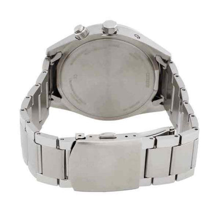 Montre pour homme Citizen Eco-Drive Perpetual radiocommandée GMT en acier inoxydable avec cadran blanc CB0270-87A 100M