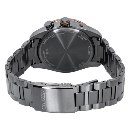Montre homme Citizen Attesa radiocommandée en titane, cadran noir, Eco-Drive CB0286-61E, 100 m