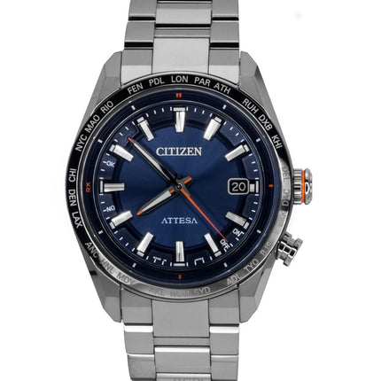 Montre homme Citizen Attesa ACT Line Super Titanium, cadran bleu, Eco-Drive CB0287-68L, 100 m