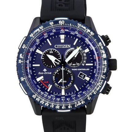 Montre pour homme Citizen Promaster Sky AT chronographe radiocommandé cadran bleu Eco-Drive Diver CB5006-02L 200M