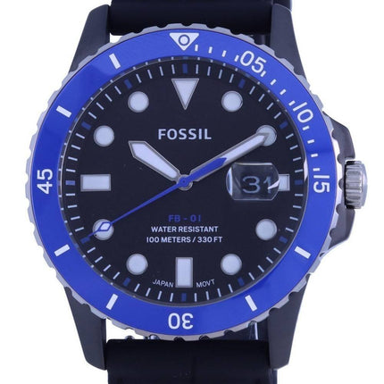 Montre Homme Fossil JFB-01 Cadran Noir Bracelet Silicium Quartz CE5023 100M