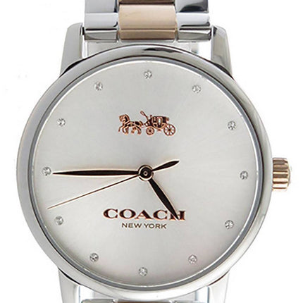 Montre femme Coach Grand Silver Dial Two Tone Acier Inoxydable Quartz 14502930