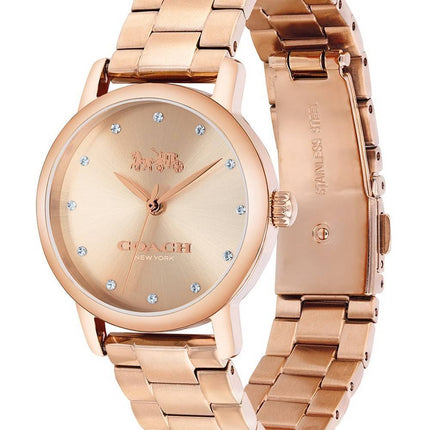 Montre femme Coach Grand Rose en acier inoxydable à quartz 14503003