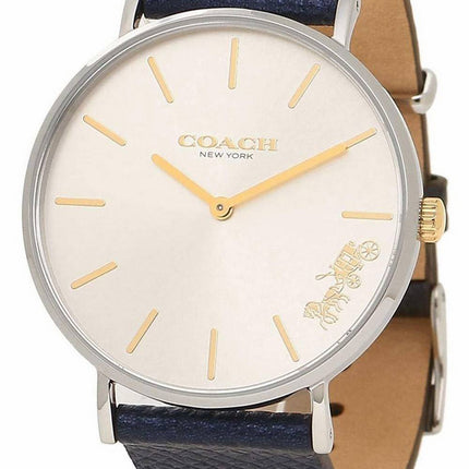 Montre femme Coach Perry cadran blanc cuir quartz 14503156