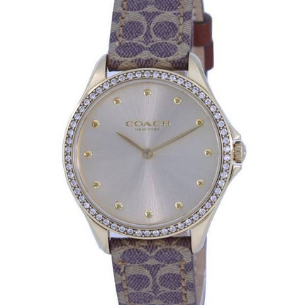 Coach Astor Crystal Accents Bracelet en cuir Quartz 14503218 Montre femme