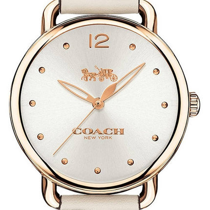 Coach Delancey Cadran Argent Bracelet En Cuir Quartz 14503311 Montre Femme