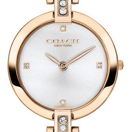 Montre pour femme Coach Chrystie en acier inoxydable ton or rose avec accents de cristal à quartz 14503317