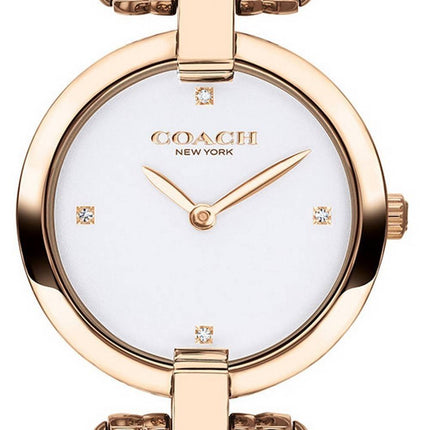 Montre femme Coach Chrystie cadran blanc en acier inoxydable ton or rose 14503321