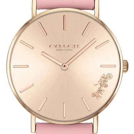 Montre pour femme Coach Perry avec cadran doré et bracelet en cuir à quartz 14503332