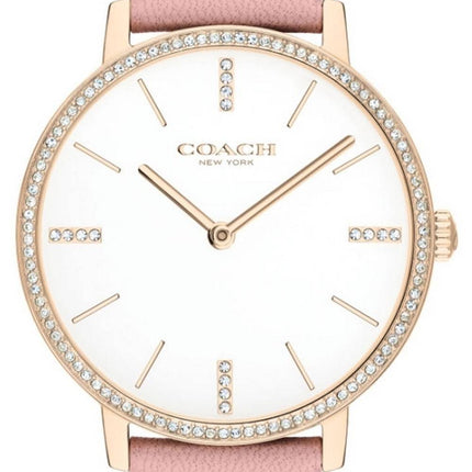 Coach Audrey Crystal Accents Bracelet en cuir Quartz 14503350 Montre femme